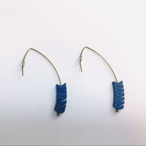 Blue Arrow Earrings